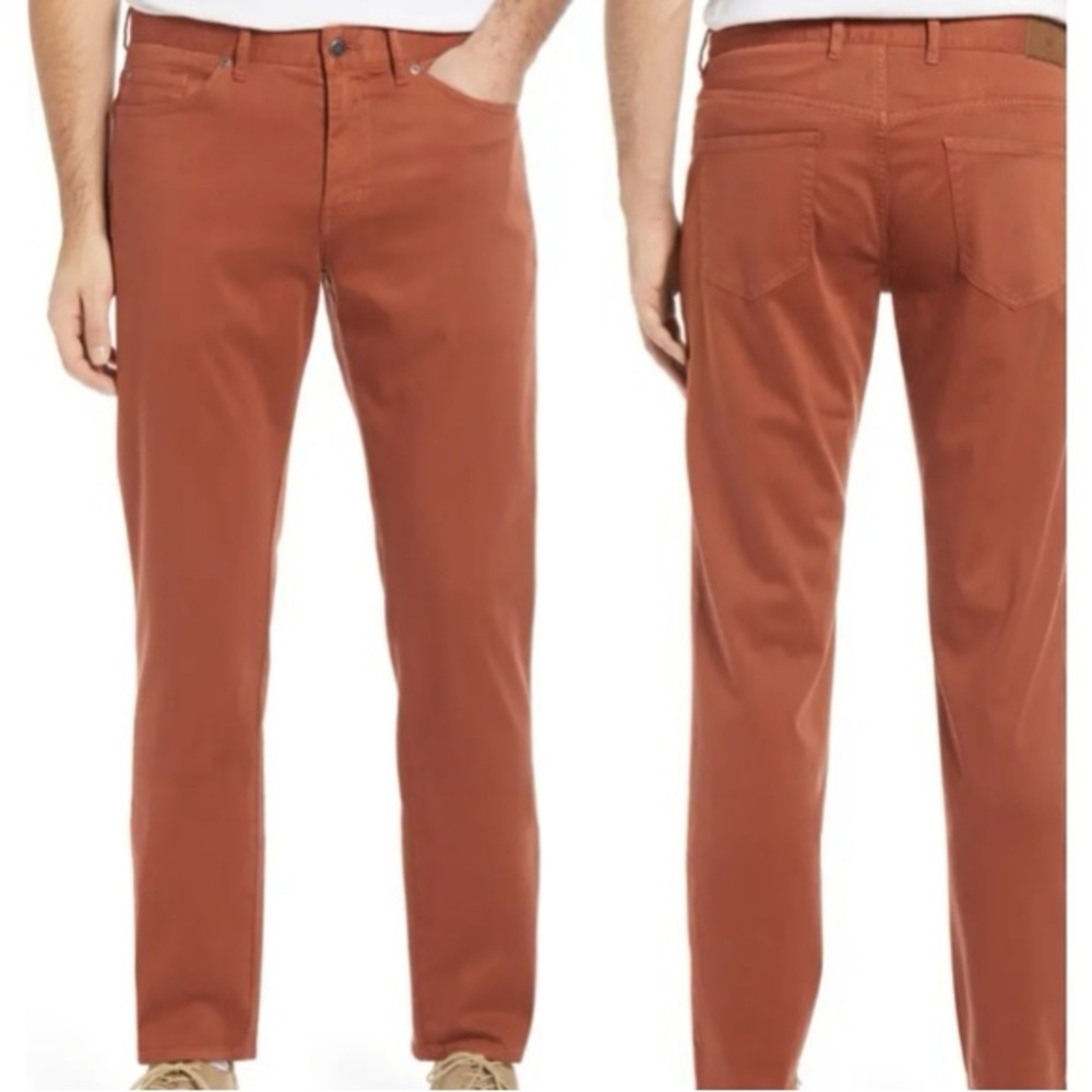Peter Millar Ultimate Sateen 5 pocket pants. Color: Clay